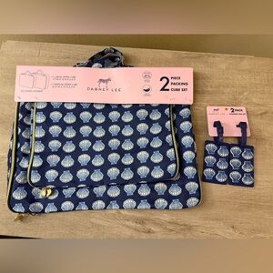 Dabney Lee 4 pc Packing Cube & Luggage Tag Travel Set Seashell New